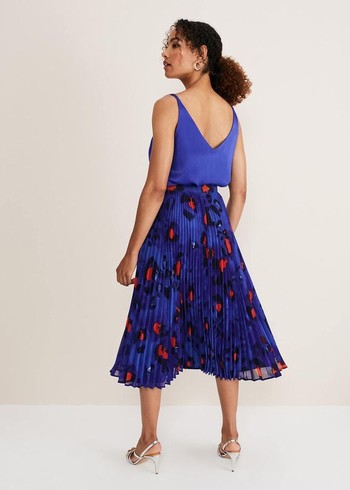 Phase Eight Clarisse Print Skirts Deep Blue/Multicolor Australia | CD1279350